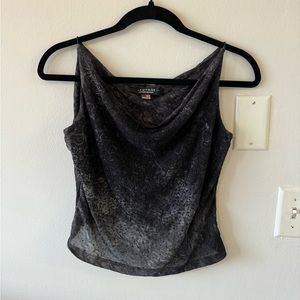 Rampage Beaded Crinkle Cowl Neck Strappy Top Size Medium